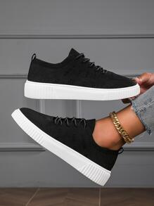 2023新風格女士防水台鞋 - 黑與白 - 查看 3