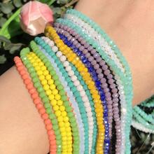 3mm (0.118 pulgadas), 120 Uds., cuentas facetadas AB de cristal de arcoíris, cuentas espaciadoras sueltas Rondelle, cuentas multicolores para fabricación de joyas, accesorios DIY - Albaricoque - Ver 5