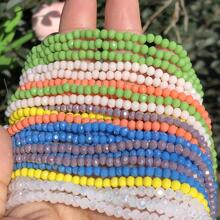 3mm (0.118 pulgadas), 120 Uds., cuentas facetadas AB de cristal de arcoíris, cuentas espaciadoras sueltas Rondelle, cuentas multicolores para fabricación de joyas, accesorios DIY - Albaricoque - Ver 3