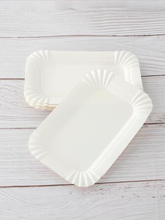 12入組素色顏色一次性現代紙一次性餐盤適合派對