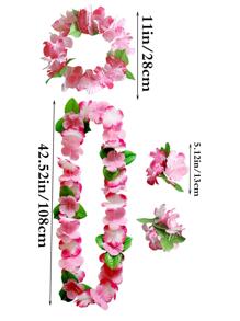 4 Nhiều Màu Hoa Hawaii Vòng Hoa Vòng Cổ Đầu Vòng Dây Đeo Tay - Nhiều màu - Xem 2