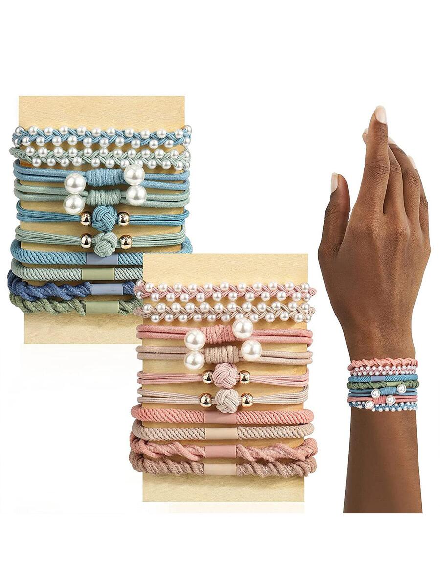 20入組人造珍珠裝飾髮圈