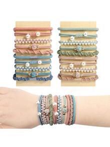 20入組人造珍珠裝飾髮圈