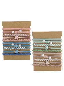 20入組人造珍珠裝飾髮圈