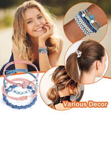 20入組人造珍珠裝飾髮圈