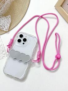 1 个可爱卡通手机夹适用于 Iphone13，特殊心形镜面配件手机壳夹适用于 Galaxy A14，粉色手机壳挂绳夹适用于 Redmi 12C，通用尺寸玫瑰粉色挂绳手机壳夹适用于 13 Pro Max。 - 彩色 - 查看 1