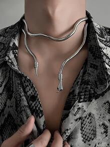 1pc Snake-Shaped Fashionable Cool & Personalized Body Chain Halloween,Party - Silver - View 4