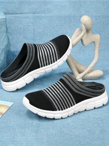 Comfortable And Breathable Large Size Mesh Slip-on Men's Sandals - Black - View 1