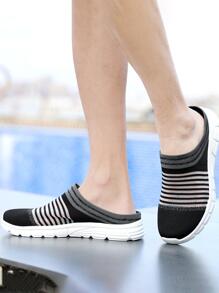 Comfortable And Breathable Large Size Mesh Slip-on Men's Sandals - Black - View 5