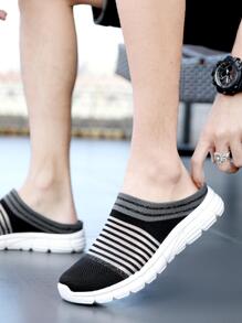 Comfortable And Breathable Large Size Mesh Slip-on Men's Sandals - Black - View 2