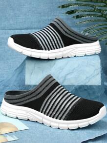 Comfortable And Breathable Large Size Mesh Slip-on Men's Sandals - Black - View 3