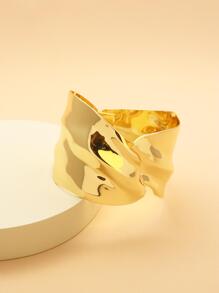 1 chiếc vòng đeo tay kết cấu tối giản thời trang dành cho phụ nữ để làm quà tặng cho bạn bè - Vàng - Xem 1