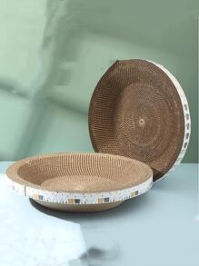 1 pieza Almohadilla doble textura diseño durable gato rascarse - Marrón - Ver 3