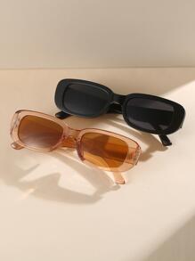 兩雙方形框架著色鏡片太陽眼鏡 - 彩色 - 查看 1