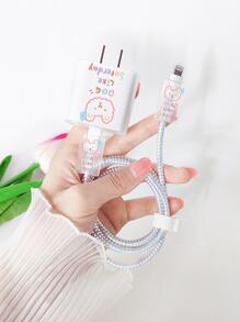 1入組可愛鯰魚形LED燈，帶18/20瓦快速充電頭、保護殼、防斷數據線整理套 - 彩色 - 查看 1