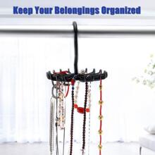 3 个一售 360° 旋转领带架衣架收纳架围巾腰带挂钩收纳架万圣节装饰万圣节服装秋季装饰节日装饰 - 黑色 - 查看 3