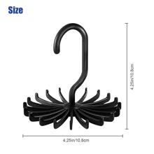3 个一售 360° 旋转领带架衣架收纳架围巾腰带挂钩收纳架万圣节装饰万圣节服装秋季装饰节日装饰 - 黑色 - 查看 9