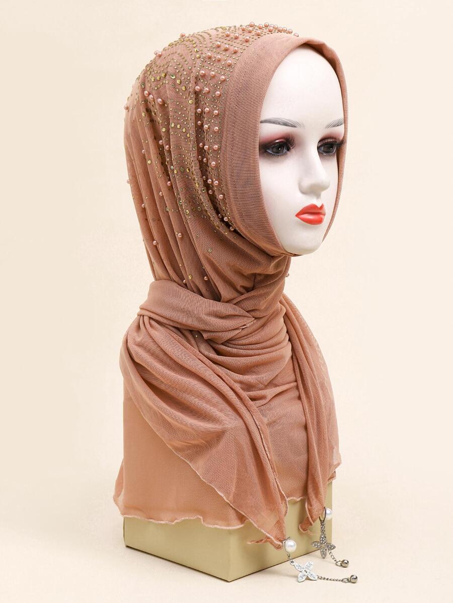 Sciarpa Musulmana Testa Tinta Unita Sciarpa Lunga Avvolgere Sciarpe Sciarpa Di Cotone Per Le Donne Moda Per Le Donne Di Seta, A, Taglia Unica - Foto 9