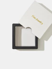 1 件时尚纯银人造珍珠装饰方晶锆石几何吊坠项链适合女性赠送朋友