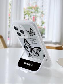 蝴蝶樣式手機殼帶隱形支架 - 彩色 - 查看 1