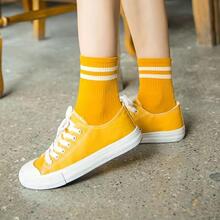 5雙女士條紋圖案休閒中筒襪適用於日常生活 - 彩色 - 查看 5