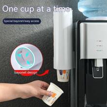 1pc Wall Mounted Disposable Cup Holder, Modern ABS Punch-free Disposable Cup Storage Rack For Home - Blue - View 7