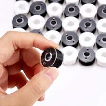 20Pcs Universal Sewing Machine Embroidery Plastic Bobbins Black White Multifunctional Thread Spools For Household Use - Multicolor - View 2