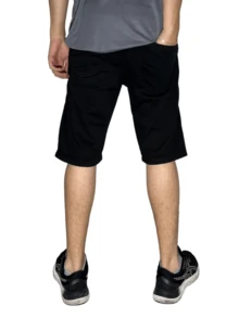 Men Denim Shorts - 黑色 - 查看 2