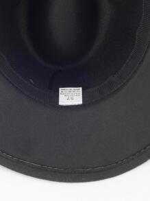 Estilo boho - 1 pieza Elegante y de moda sombrero de vaquera negro tejido para mujer con borde ancho, adecuado para uso diario - Negro - Ver 5