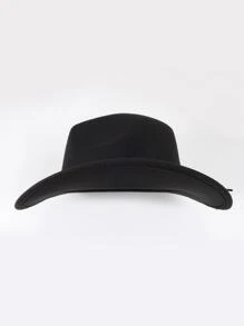 Estilo boho - 1 pieza Elegante y de moda sombrero de vaquera negro tejido para mujer con borde ancho, adecuado para uso diario - Negro - Ver 6