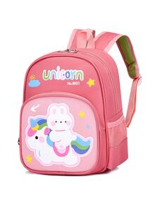 Mochila para niños con patrón de conejo de dibujos animados lindo - Rosado Sandía - Ver 5