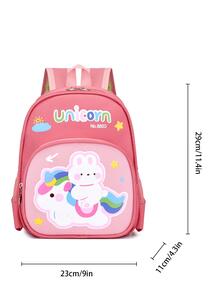 Mochila para niños con patrón de conejo de dibujos animados lindo - Rosado Sandía - Ver 6