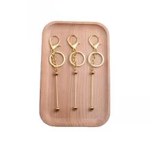 Long about 14.5cm Lobster Keychain Bar Key Rings Holders Charm 2pcs for Jewelry Findings - Gold - View 1