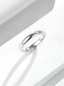 Nhẫn bề mặt sáng bóng bạc S925 - Bạc - Xem 2