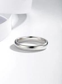 Nhẫn bề mặt sáng bóng bạc S925 - Bạc - Xem 3
