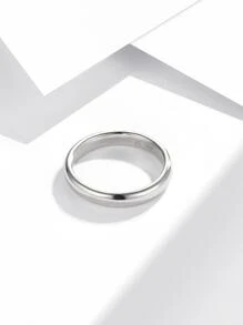 Nhẫn bề mặt sáng bóng bạc S925 - Bạc - Xem 4