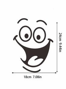 1pc PVC Toilet Lid Decal, Funny Expression Pattern Toilet Stool Commode Sticker For Bathroom - Black - View 4