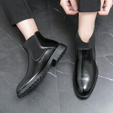 Men Slip On Chelsea Boots, Work Office Black Boots - Black - View 7