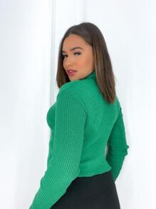 Women Sweaters - Army Green - View 2