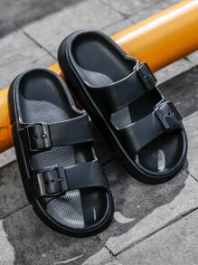 Men's Outdoor/indoor Adjustable Slippers, Eva Lightweight Slip-on Sandals With One-piece Molding