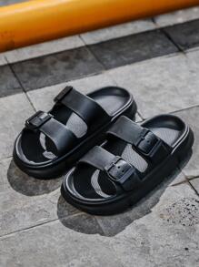 Men's Outdoor/indoor Adjustable Slippers, Eva Lightweight Slip-on Sandals With One-piece Molding
