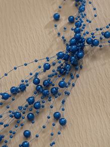 1 件女士个性化时尚串珠发带，编织设计，头带发饰，非常适合婚礼/伴娘发型 - 寶藍色 - 查看 6