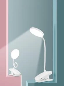 1 pieza ABS Libro modernista blanco ajustable Luz de lectura con abrazadera para dormitorio - Blanco - Ver 3