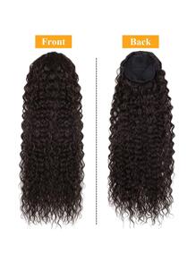 拉繩索馬尾棕色長款卷馬尾編織接髮耐熱合成纖維22英寸拉繩索接髮 - 棕色 - 查看 3