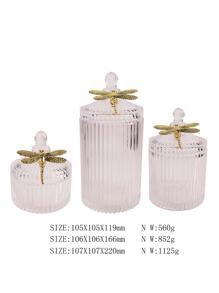 1入組蜻蜓細節辦公桌收納盒帶蓋 - 無色 - 查看 1