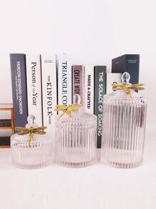 1入組蜻蜓細節辦公桌收納盒帶蓋 - 無色 - 查看 5