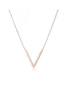 Collar con cuello en V - Oro rosa - Ver 5
