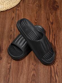 Màu trơn Eva Đáy dày Chống trơn trượt Dép nam trong nhà / ngoài trời cho phòng tắm - màu đen - Xem 3