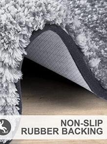 1入組條紋圖案柔軟的,吸水滌綸浴室墊,防滑長毛絨浴室毯,可機洗&,合適的適用於浴室地面,浴缸,和淋浴 - 灰色 - 查看 8