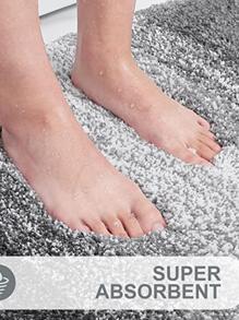 1入組條紋圖案柔軟的,吸水滌綸浴室墊,防滑長毛絨浴室毯,可機洗&,合適的適用於浴室地面,浴缸,和淋浴 - 灰色 - 查看 7